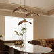 Song Dynasty Aesthetic Wabi-Sabi Style Restaurant Chandelier Zen-Style Homestay Bar Clothing Store 3-Head Long Leaf-Shaped Solid Wood Tea Room