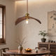 Song Dynasty Aesthetic Restaurant Bar Counter Leaf-Shaped Small Pendant Light Zen Retro Solid Wood Tea Room Corridor Homestay Wabi-Sabi Style Japanese Style