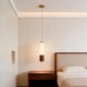 Song Dynasty aesthetic marble chandelier walnut all-copper bedroom bedside entrance hallway corridor tea room bar hanging wire