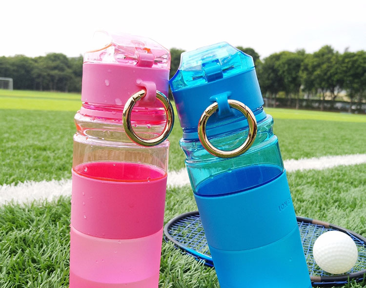 Bình thể thao 450ml du lịch ngoài trời giải trí tay cốc nam nữ sinh viên chống ngã phiên bản Hàn Quốc in logo cốc nước bình nhựa uống nước