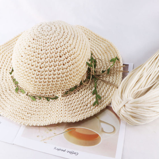 Light body thick ice silk thread hand-woven crochet hook hat hook bag cushion bright silk thread summer cool hat hollow thread