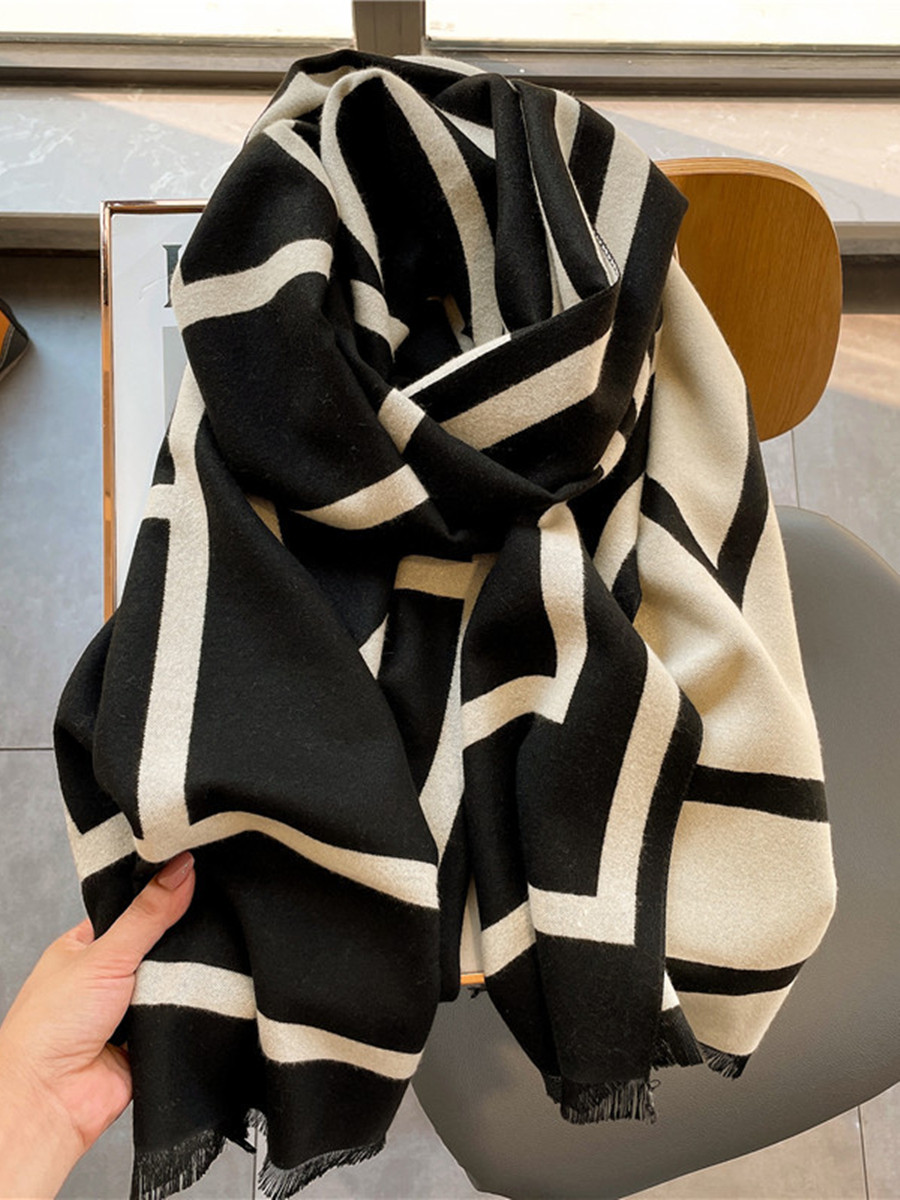 Cospp Kosp top luxury with a ~ 100 lap scarf for women cashmere shawl geometric printing lengthened warm women-Taobao