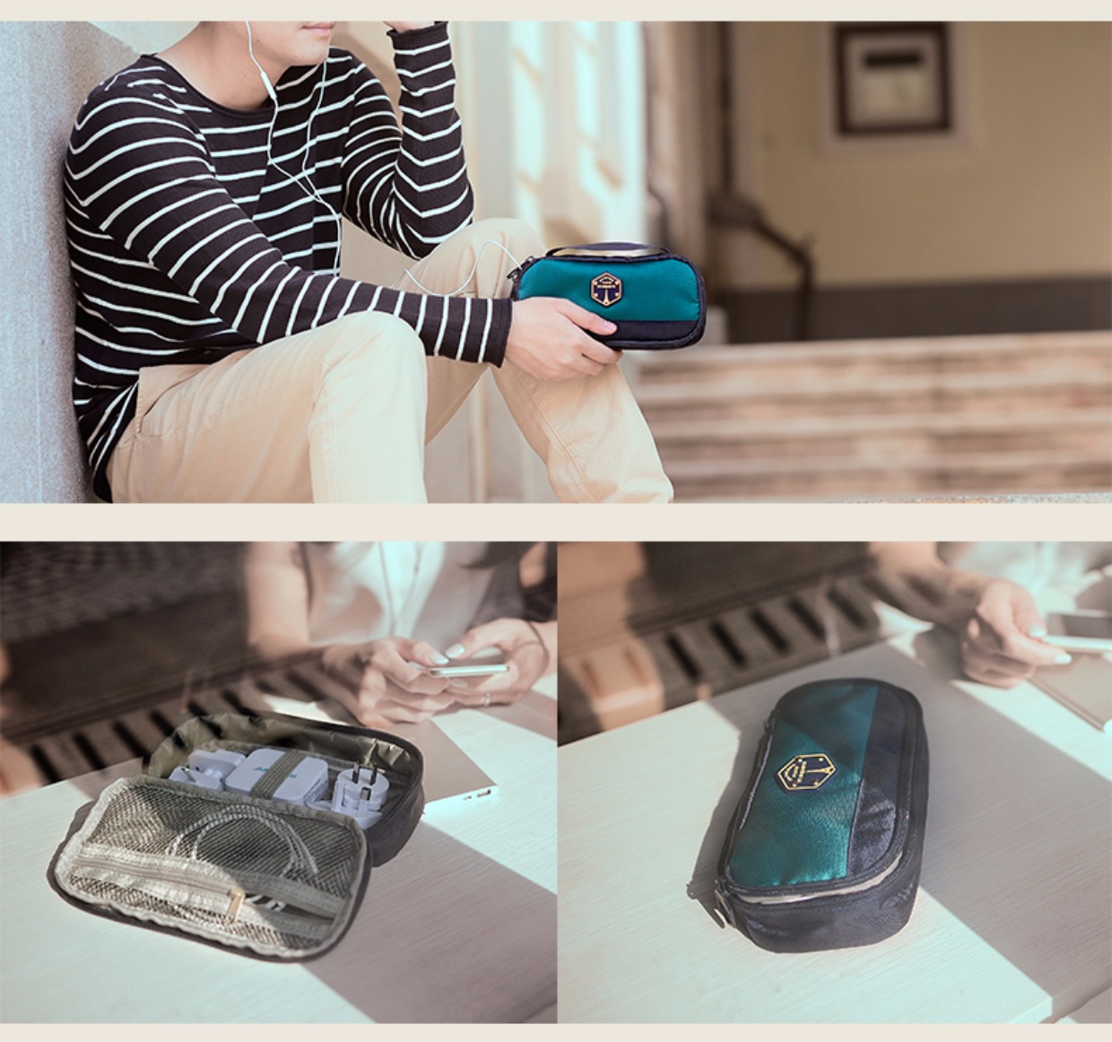 M vuông trên bờ trái của kỹ thuật số tai nghe đa chức năng điện thoại di động túi túi sạc điện kho tàng túi không thấm nước - Lưu trữ cho sản phẩm kỹ thuật số hộp đựng tai nghe samsung buds live