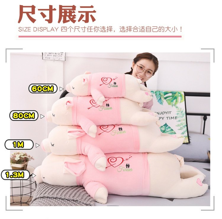 Pig đi cùng bạn vào giấc ngủ trên giường cô gái dễ thương giữ một dài lười biếng đệm bạn trai gối siêu mềm búp bê xát - Trở lại đệm / Bolsters gối tựa ghế sofa