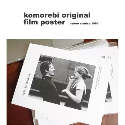 Komorebi original design love beforesunrise black and white movie poster card before dawn