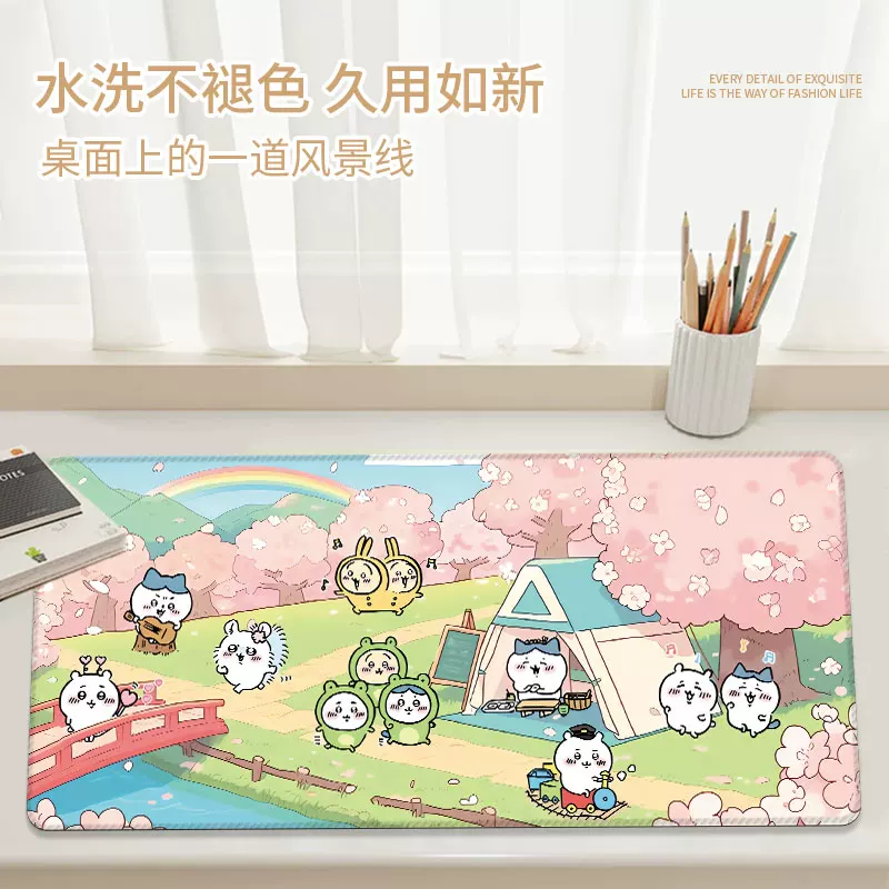 Кикува? уточнить: переводим "Chiikawa Xiaoba Mouse Pad Extra Large Chiikawa Usaki Cute Girls Office Computer Keyboard Desk Pad"