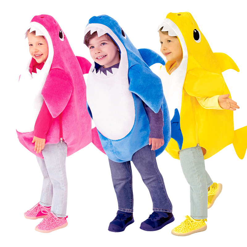Cute baby Children's shark A kindergarten Christmas stage performance plays a costume parent-child show clothes