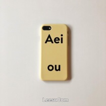 (Spot) Aeiou Korea RR Door yellow French simple half pack solid color Apple phone case