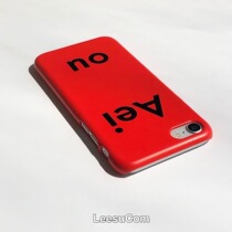 (Spot) Aeiou Korea tomato red ins niche French simple solid color Apple phone case