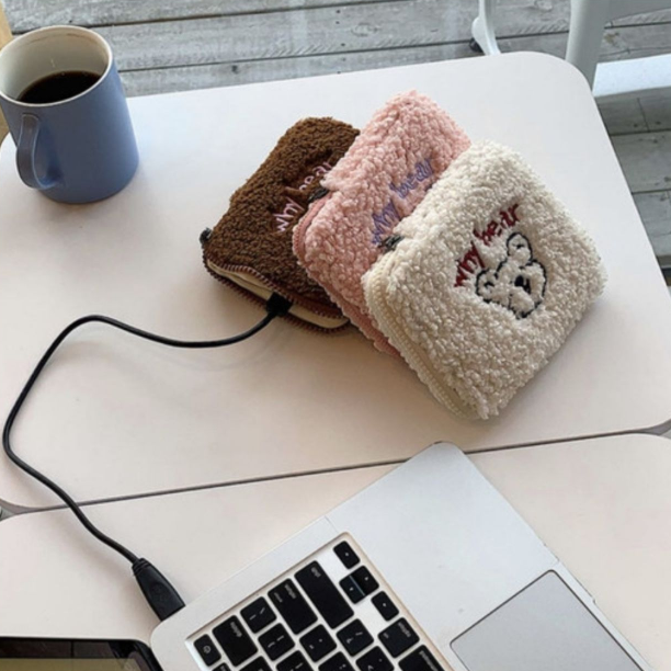 (spot) Coolkidds Korea Whybear fluffy Bear Mini plush containing bag