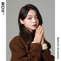Mei Ou Hui thick plus velvet windproof warm five-finger gloves cycling students Korean version of cute versatile touch screen female winter