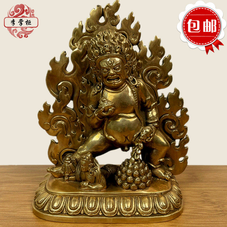 Li dispensist Mihizong Nepal Tibetan Chuo pure copper black chaeze god Buddha statue protection brass 5-way chaebol fortune hawking piece boutique-Taobao