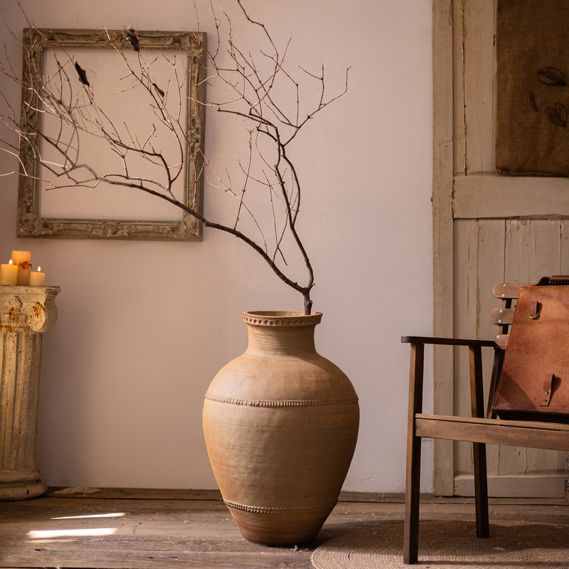 Retro Clay Flower Pots, Antique-Style Large Vases, Floor-Standing Living Room Home Decoration Planters, Outdoor Garden Ornaments