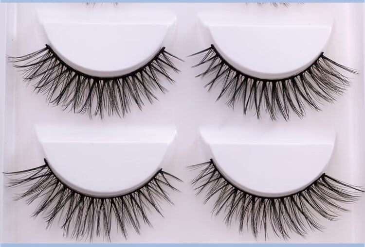 Năm cặp lông mi giả 3D cứng cuống đôi mí mắt tự nhiên thực tế trang điểm nude dày phần mặt lông mi giả tự dính
