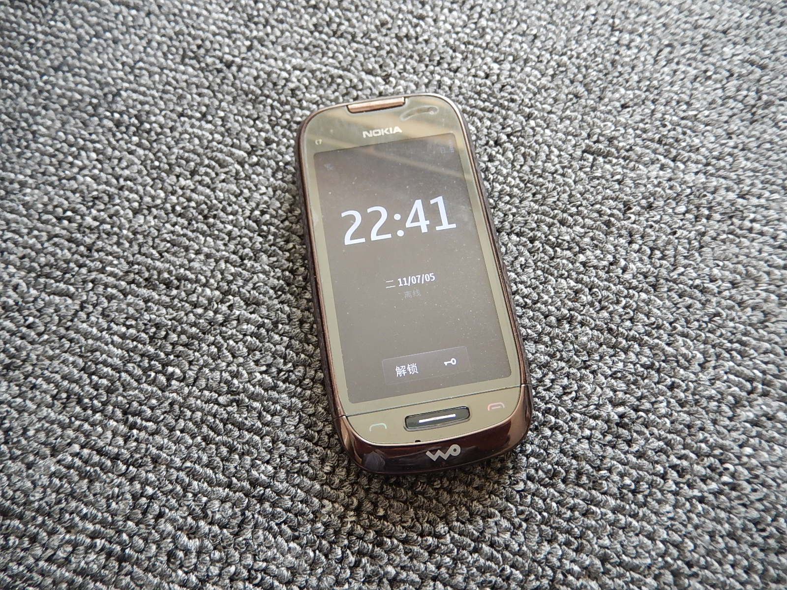 The original NOKIAC7-00 mobile phone used NOKIA C7 touch phone classic old phone collection