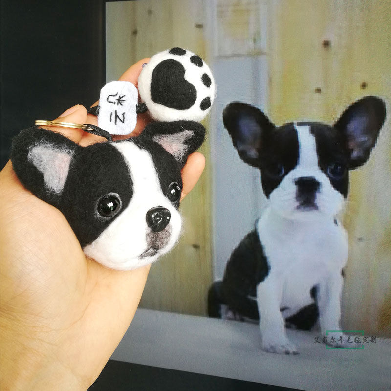 Wool Felt Diy Emulation pets Custom Puppy dog Fabig Bieg Biebear keyring gift bag hanging new product