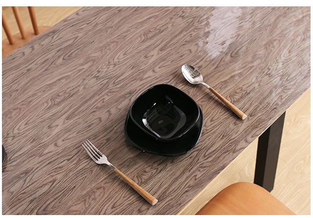 PVC mềm pha lê tấm kính mat bảng retro giả gỗ khăn trải bàn màu đỏ ròng ins nước Bắc Âu và dầu chống bỏng - Khăn trải bàn mẫu khăn trải bàn ăn đẹp