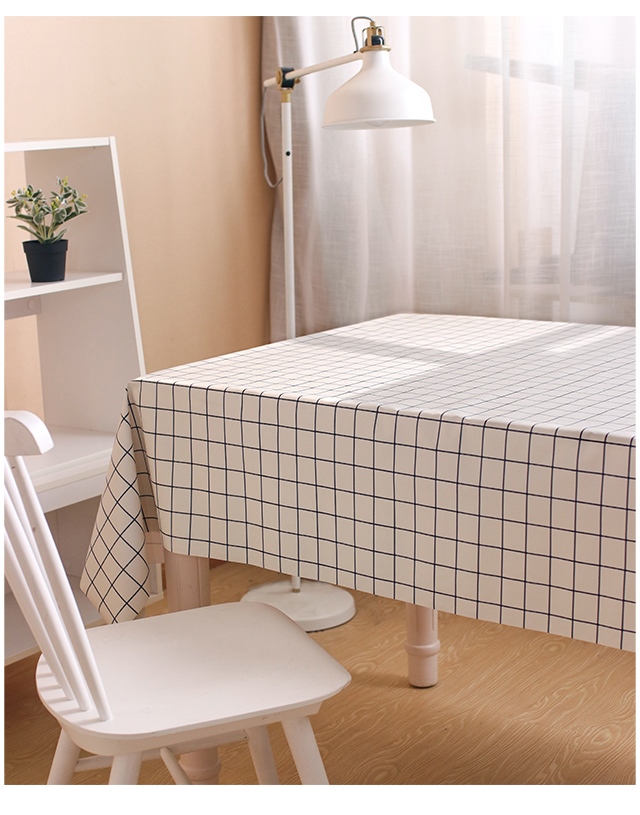 Màu hồng, xanh dương và xanh lá cây cuốn sách khăn trải bàn ca rô bảng pvc cà phê ins Bắc Âu đơn giản bảng vải khăn trải bàn dầu không thấm nước - Khăn trải bàn khăn trải bàn hình oval
