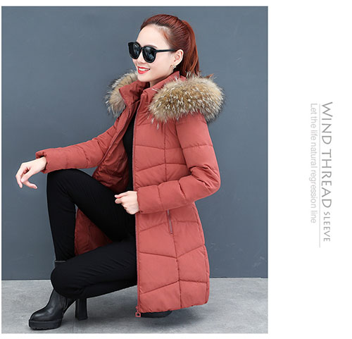 Quần áo cotton nữ 2018 áo khoác mùa đông mới thời trang lông lớn cổ áo cotton dài phần dày phiên bản Hàn Quốc của áo khoác cotton xuống gile phao nữ