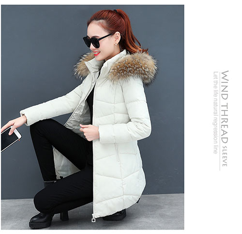 Quần áo cotton nữ 2018 áo khoác mùa đông mới thời trang lông lớn cổ áo cotton dài phần dày phiên bản Hàn Quốc của áo khoác cotton xuống gile phao nữ