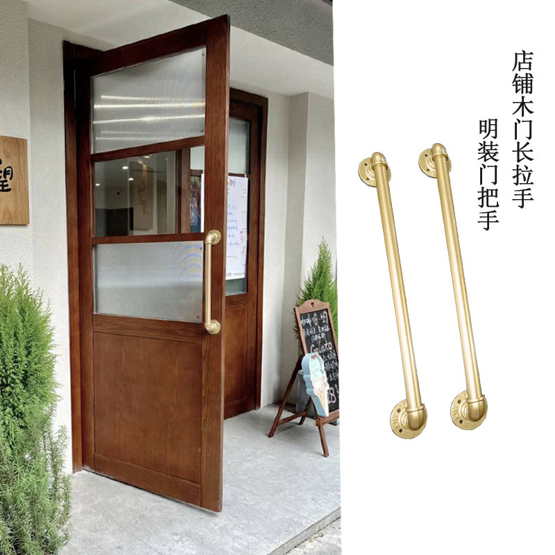 Round Surface-Mounted Door Handle, Iron, Gold-Colored, Wooden Door Handle, Self-Tapping Screws for Installation, Surface-Mounted, Vintage Shop Door Handle Round Surface-Mounted Door Handle, Iron, Gold-Colored, Wooden Door Handle, Self-Tapping Screws for Installation, Surface-Mounted, Vintage Shop Door Handle