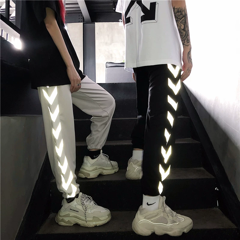 Hàn Quốc ins siêu lửa cá tính phản xạ hip hop BF lỏng hoang dã sinh viên thể thao quần chùm chân harem quần nam và nữ thủy triều