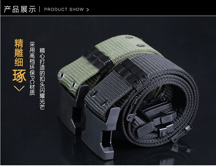 Lá chắn Lang Đen Xám Unisex Canvas Commando Chiến Thuật Chiến Thuật Belt Ngụy Trang Vành Đai Vành Đai Lĩnh Vực Vành Đai thắt lưng da nam