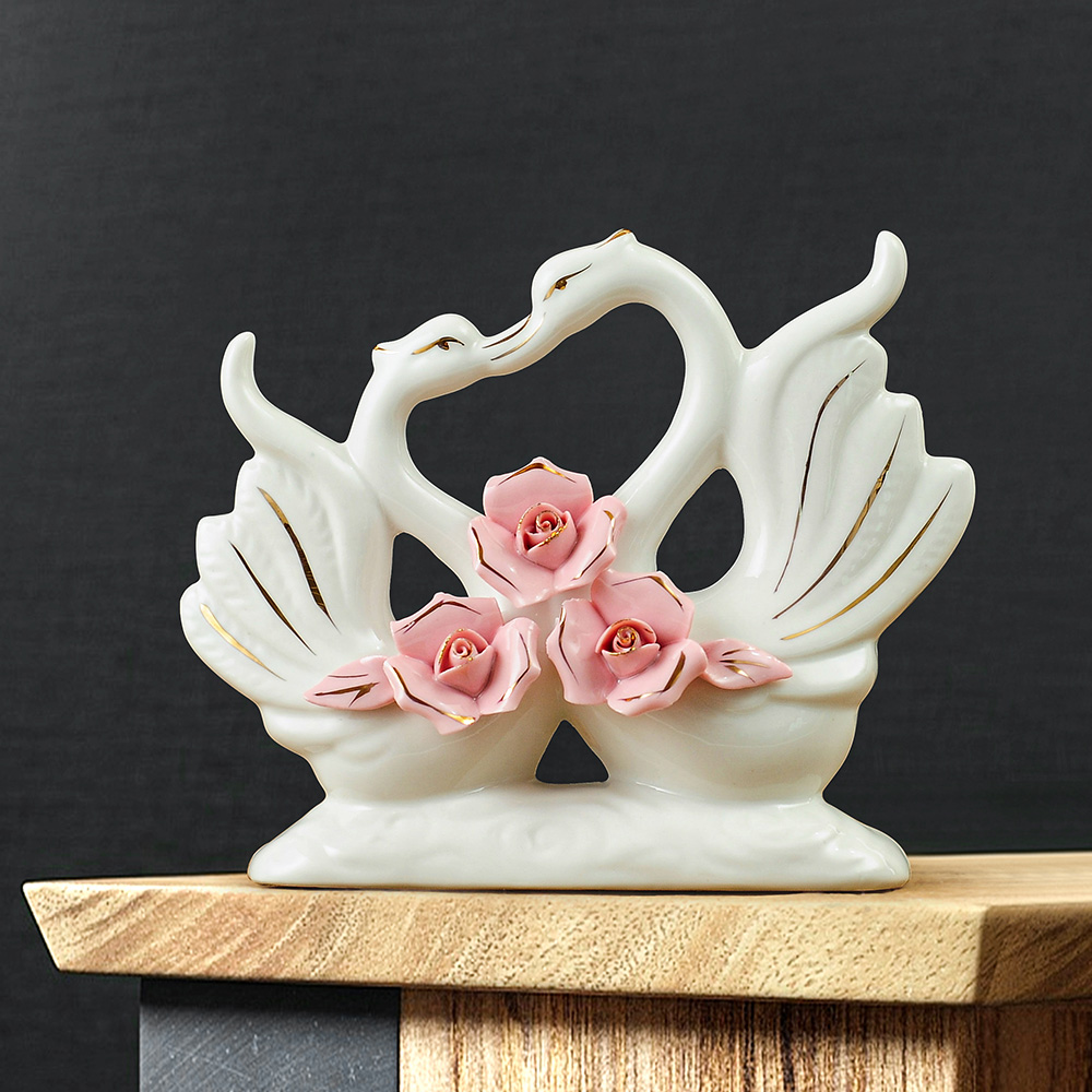 Swan Swing Piece Decorations Ceramic Wedding Gift Living Room TV Cabinet Wine Cabinet Furnishing Home Room Bestie Gift