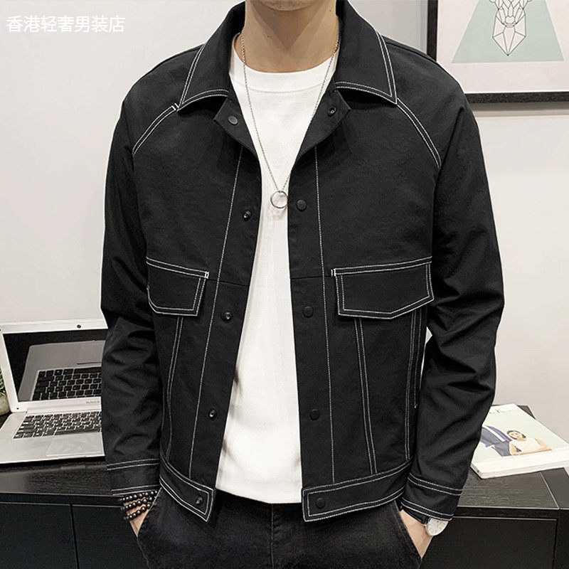 Handwork jacket male 2022 Spring and Autumn new Korean edition trend on handsome casual and overhead coat male