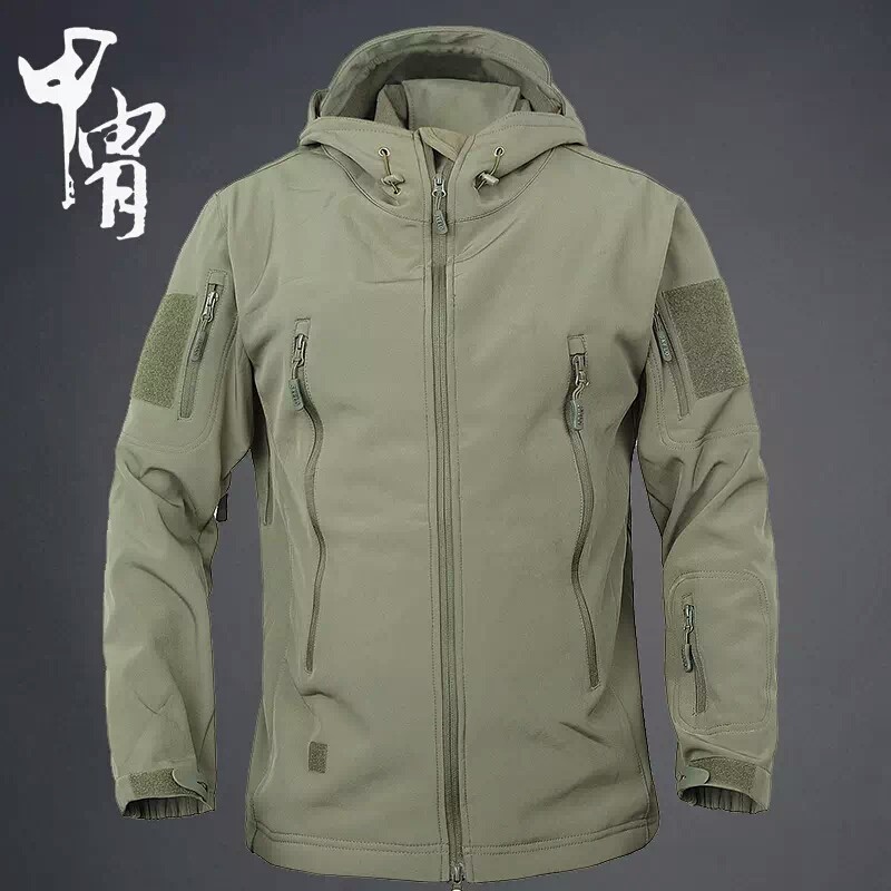 Armor TAD wind clothes camouflate clothing plus velvety wind clothes autumn and winter European and American style men's jacket windproof and waterproof clear cabin