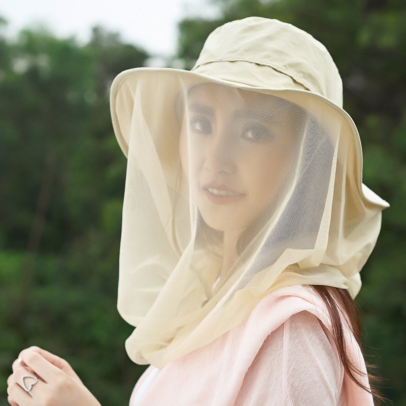 Summer sun hat women's outdoor face-covering sun hat veil sun hat men's all-match travel fisherman hat quick-drying folding
