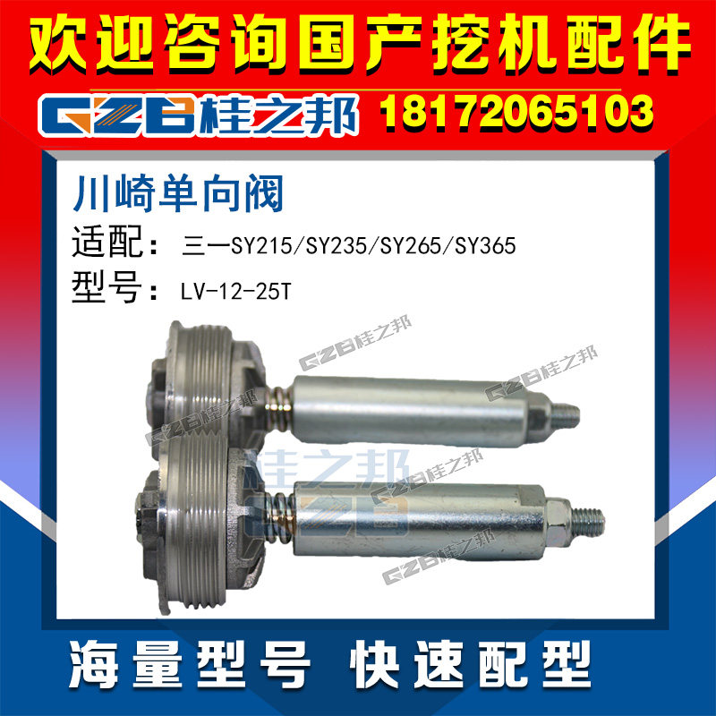 Suitable for Sany 215 235 265 365 excavator accessories Daquan Kawasaki one-way valve original factory LV-12-25T