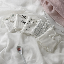 5 cotton underwear women White waist Japanese cute antibacterial girl cotton size student breifs explosion