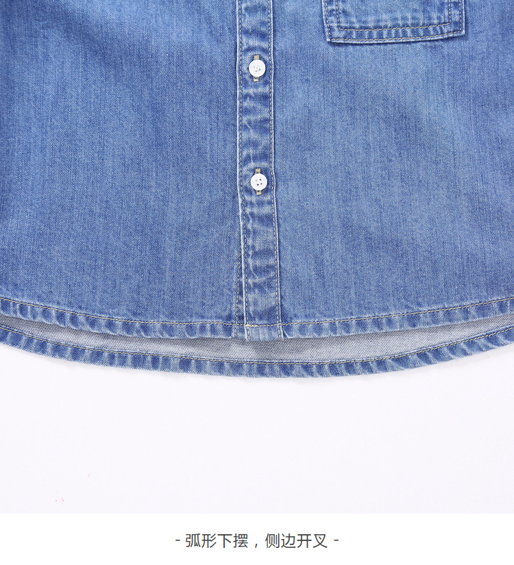Balla Balla Trẻ em Mặc Trẻ em Áo sơ mi denim Áo sơ mi nam cho trẻ em 2019 Mới thu - Áo sơ mi sơ mi sát nách trẻ em