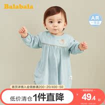 Balabala baby dress girl skirt children flower dress solid color spring and autumn dress clearance