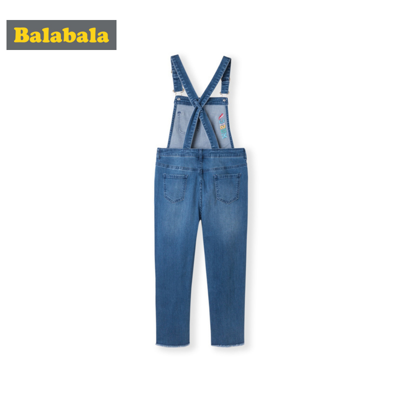 Balabala cô gái Jeans mùa thu ăn mặc 2020 mới trẻ em Mang Medium trẻ em Quần trẻ em Với quần Trên Trở lại.