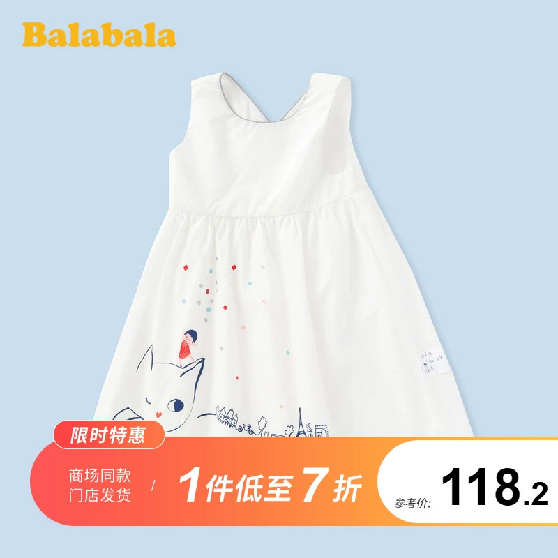 [Được giao tại cửa hàng] Váy trẻ em Barabala Mùa hè 2020 New Girls Vest Váy trẻ em Váy mỏng - Váy