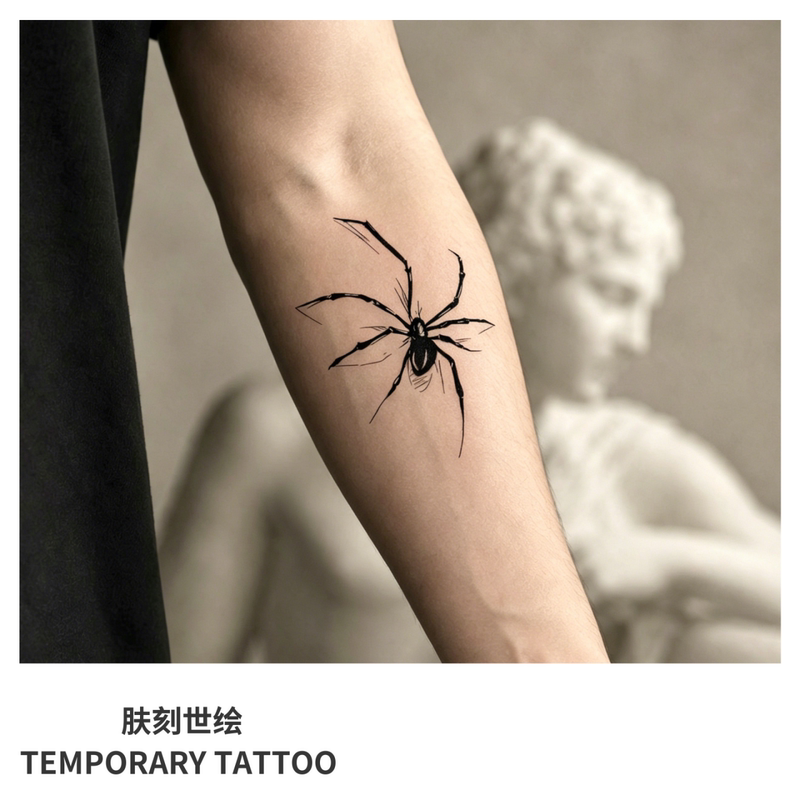 Skin-Engraved Spider Herbal Tattoo Stickers Are Long-Lasting, Waterproof, Non-Removable, Non-Reflective, Unisex, Summer Artificial Tattoos Skin-Engraved Spider Herbal Tattoo Stickers Are Long-Lasting, Waterproof, Non-Removable, Non-Reflective, Unisex, Summer Artificial Tattoos