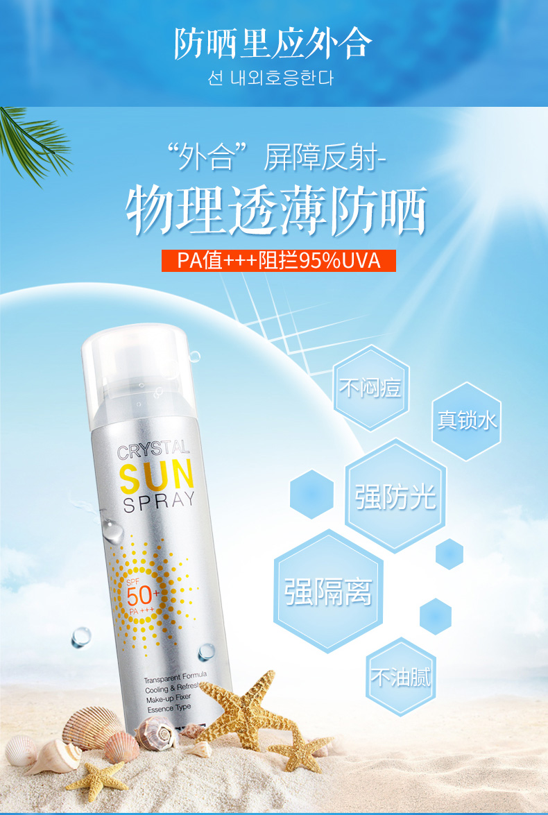 韩国进口品牌 莱斯璧 RECIPE 防晒喷雾 150ml*2瓶 图3