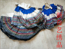 Old embroidery piece Miao batik skirt patch embroidery skirt T2728