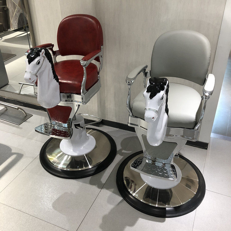 New Children's Haircutting Chair Infant Children's Hairdressing Chair Mini White Wooden Horse Hairdressing Chair With Lift