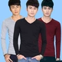 Cotton nhiệt đồ lót nam chạm đáy áo mùa xuân và mùa thu quần áo mỏng phần thanh niên học sinh áo len màu rắn áo lót nam basic