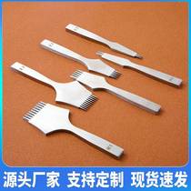 Factory promotes leather punching rhombus leather chopping leather carving white steel inclined flat tool chopping manual sewing 3 sets 456mm new product