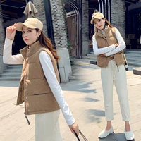 Áo khoác nhung dày xuống mùa thu đông 2020 áo vest mới cotton nữ phiên bản Hàn Quốc của áo ghi lê vest - Áo thể thao