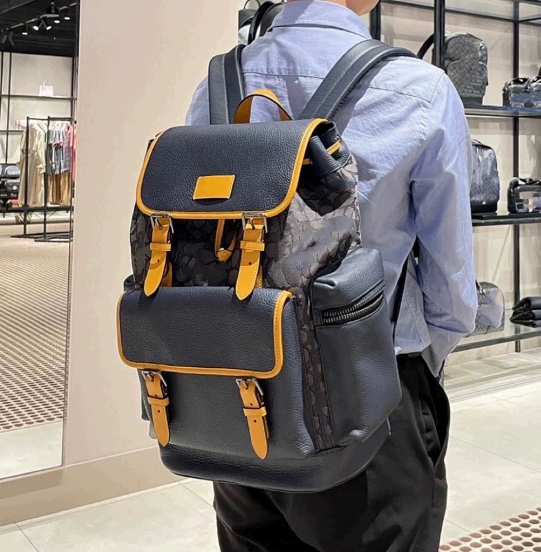 2024 New Fashion Backpack, Large-Capacity Cowhide Travel Bag, Flip-Top Monogram Color-Blocked Computer Bag, Same Style for Men and Women 2024 New Fashion Backpack, Large-Capacity Cowhide Travel Bag, Flip-Top Monogram Color-Blocked Computer Bag, Same Style for Men and Women