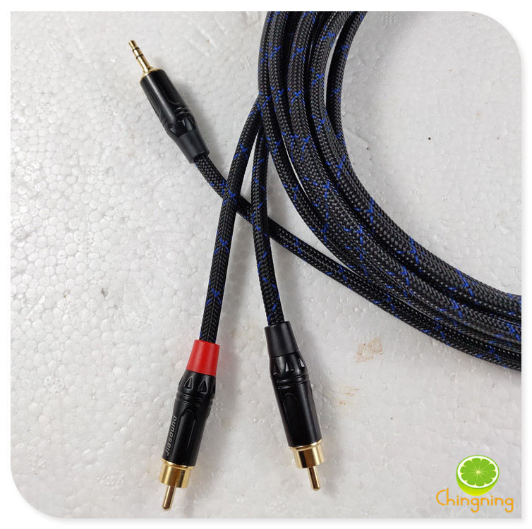 10%-2 audio line 3 5 turns 6 5 turn double RCA lotus head computer mobile phone sound connecting line signal wire-Taobao