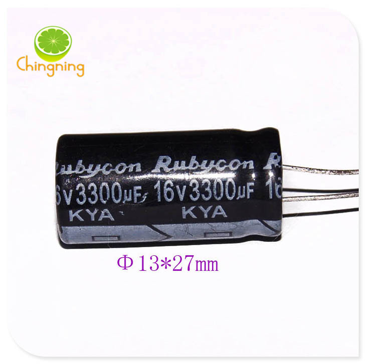 16V3300uF electrolytic capacitor 13x27 imported ruby ​​KYA black bypass filter capacitor