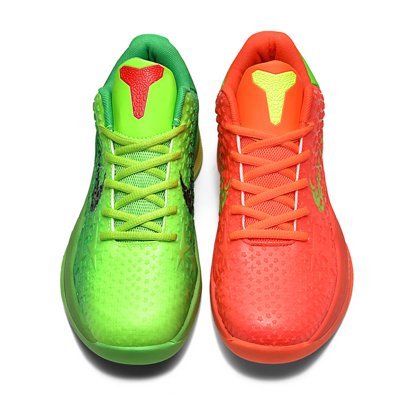 Баскетбольная обувь Kobe 6-го поколения Green Hornet с глубоким вырезом actual combat детская спортивная обувь с амортизацией 8-го поколения профессиональная спортивная обувь для подростков Изображение 1