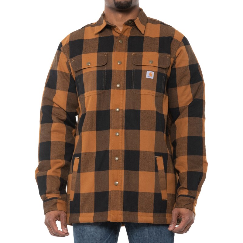 Carhartt Flannel Shirt Jacket Sherpa Fleece Lined Shirt Jacket 104911