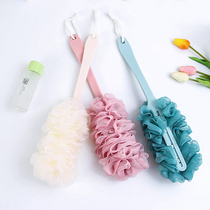 Back rubbing artifact Long handle hanging bath brush Bath ball Girl bath towel Bath towel Bath flower cleaning brush Back bath wipe